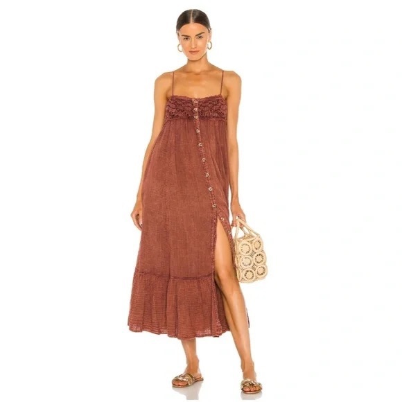Free People Dresses & Skirts - FREE PEOPLE Linda Jo Midi Sundress in Rooibos